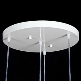Lampadario a sospensione bianco a 4 luci con paralume in vetro e decorazioni dorate, stile retrò classico europeo