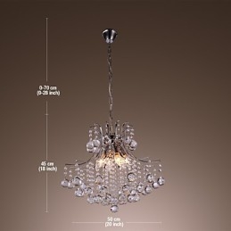 Lampada a sospensione in cristallo mini moderna in metallo elettroplaccato