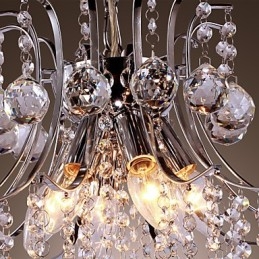 Lampada a sospensione in cristallo mini moderna in metallo elettroplaccato