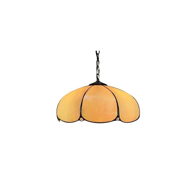 Lampada a sospensione mini a 2 luci in vetro arancione