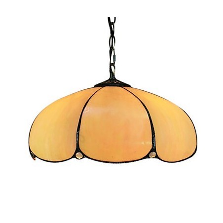 Lampada a sospensione mini a 2 luci in vetro arancione