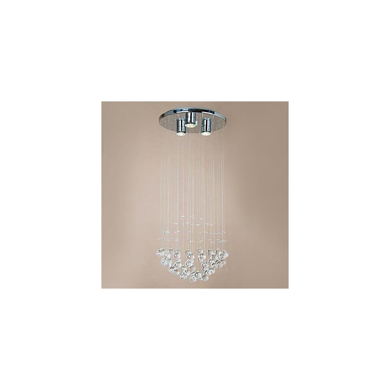 Lampada da soffitto moderna a 3 luci con perline di cristallo, GU10, multicolore