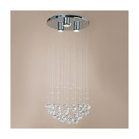 Lampada da soffitto moderna a 3 luci con perline di cristallo, GU10, multicolore