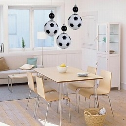 Lampadario a sospensione rotondo moderno stile calcio a 3 luci