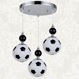 Lampadario a sospensione rotondo moderno stile calcio a 3 luci