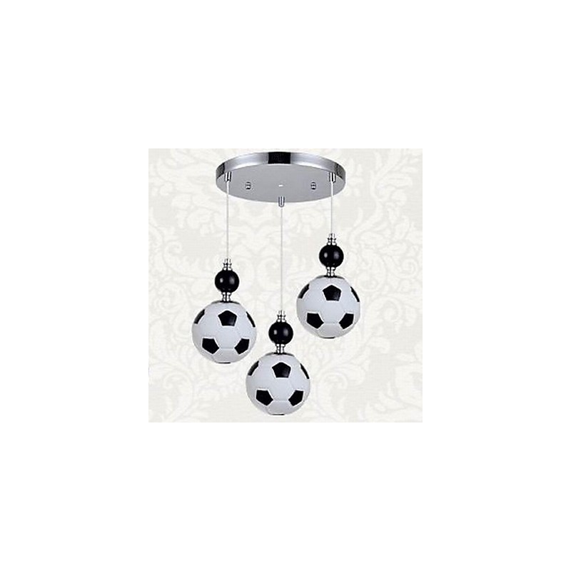 Lampadario a sospensione rotondo moderno stile calcio a 3 luci