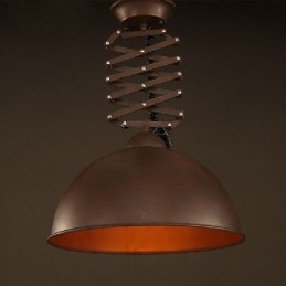 Paralume lampadario a sospensione industriale in ferro battuto nero, regolabile