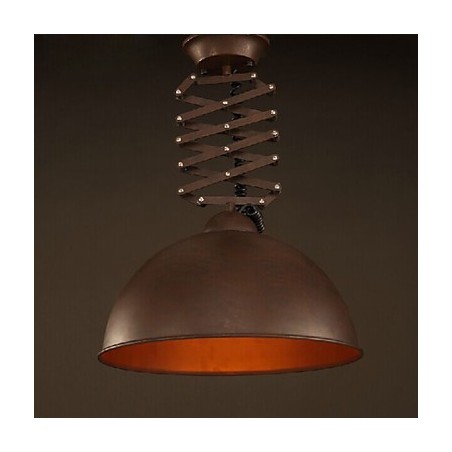 Paralume lampadario a sospensione industriale in ferro battuto nero, regolabile