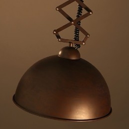 Paralume lampadario a sospensione industriale in ferro battuto nero, regolabile