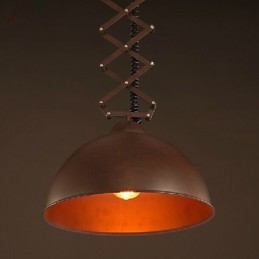Paralume lampadario a sospensione industriale in ferro battuto nero, regolabile