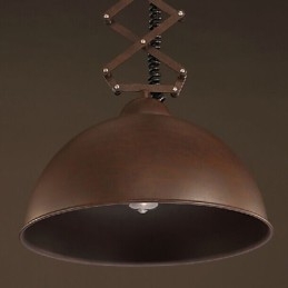 Paralume lampadario a sospensione industriale in ferro battuto nero, regolabile