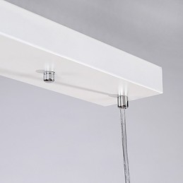 Lampada a sospensione moderna in metallo bianco con paralume in PVC bianco