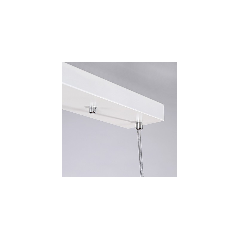 Lampada a sospensione moderna in metallo bianco con paralume in PVC bianco