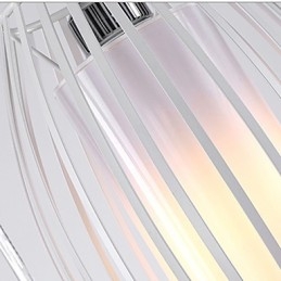 Lampada a sospensione moderna in metallo bianco con paralume in PVC bianco