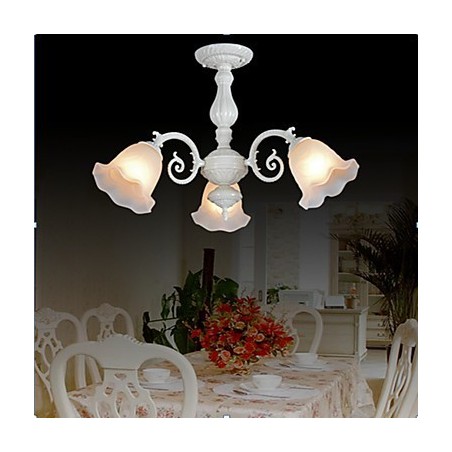 Lampadario a soffitto a filo 3 luci bianco retrò classico