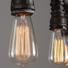Lampada a sospensione mini classica in metallo giallo, 5 luci E26/E27, 100 cm