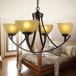 Lampadario classico vintage a 4 luci in metallo