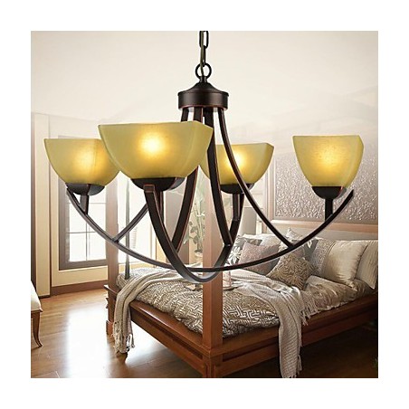Lampadario classico vintage a 4 luci in metallo