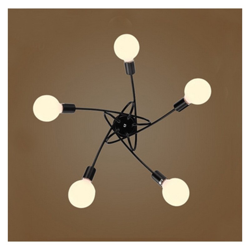 Lampada a sospensione moderna contemporanea in metallo nero