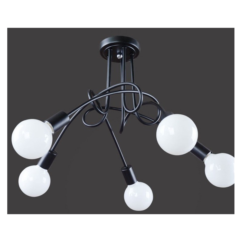 Lampada a sospensione moderna contemporanea in metallo nero