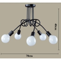 Lampada a sospensione moderna contemporanea in metallo nero