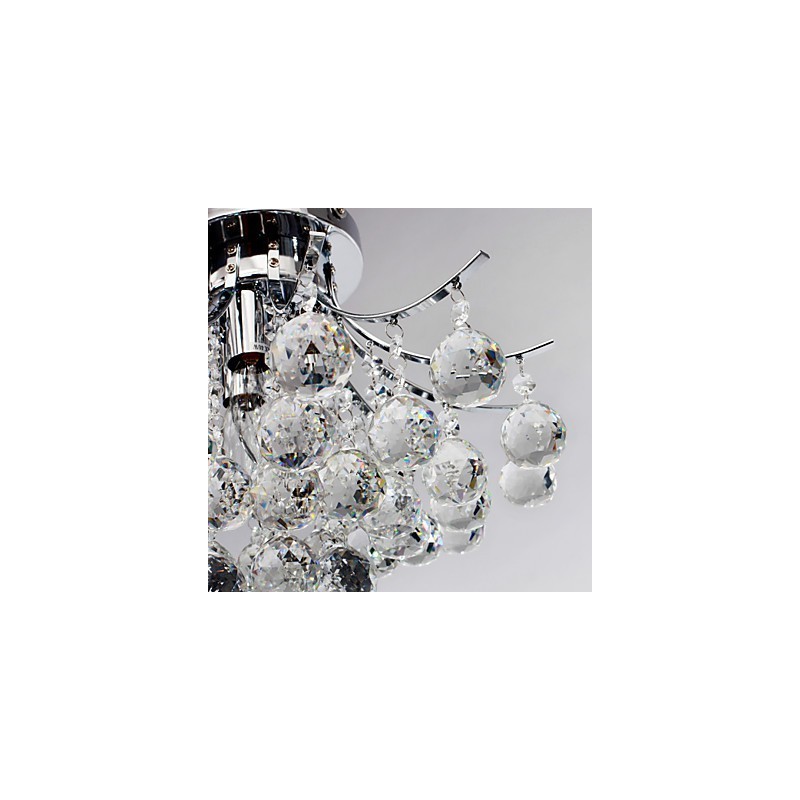 Lampadario a filo moderno in cristallo 3 luci cromo argento