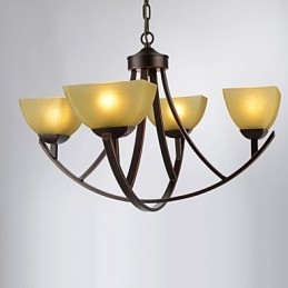 Lampadario classico vintage a 4 luci in metallo