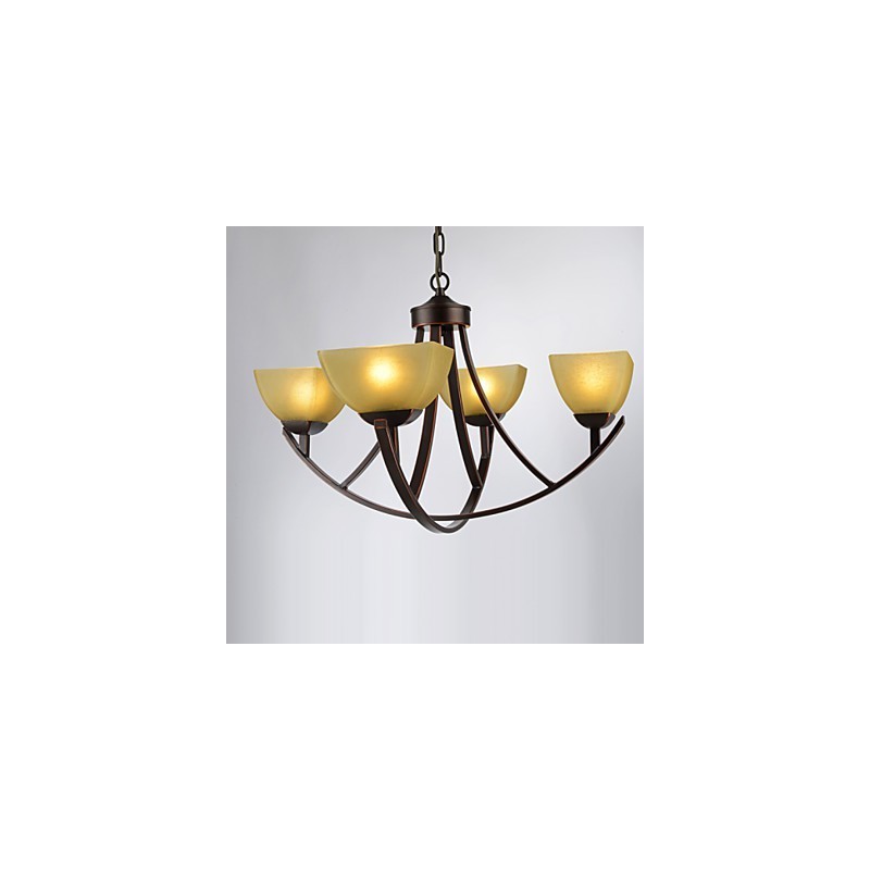 Lampadario classico vintage a 4 luci in metallo