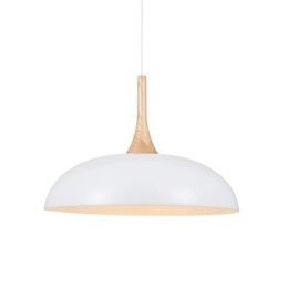 Lampada a sospensione mini 1 luce moderna bianco nero alluminio e legno