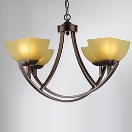 Lampadario classico vintage a 4 luci in metallo