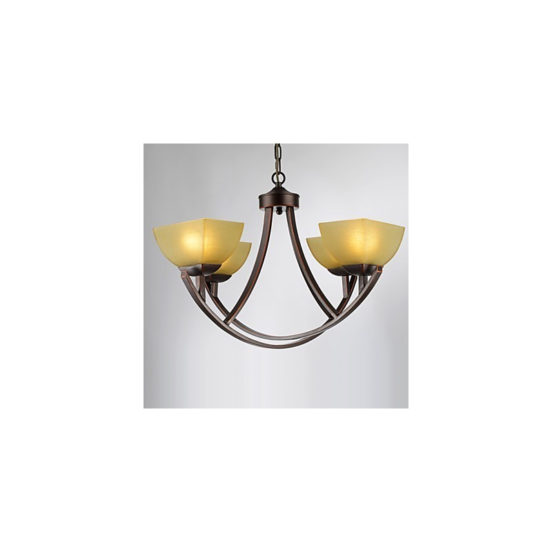 Lampadario classico vintage a 4 luci in metallo