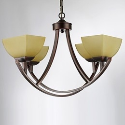 Lampadario classico vintage a 4 luci in metallo