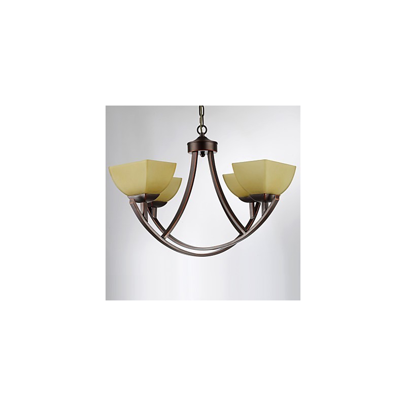 Lampadario classico vintage a 4 luci in metallo