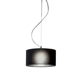 Lampada a sospensione mini moderna con paralume nero in vetro E27