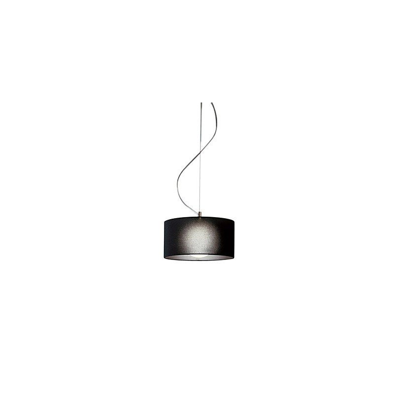 Lampada a sospensione mini moderna con paralume nero in vetro E27