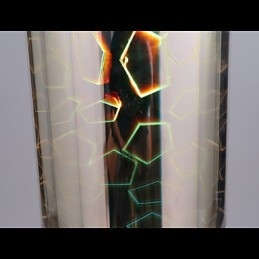 Lampada a sospensione cromata con incisione laser, 3 luci dritta