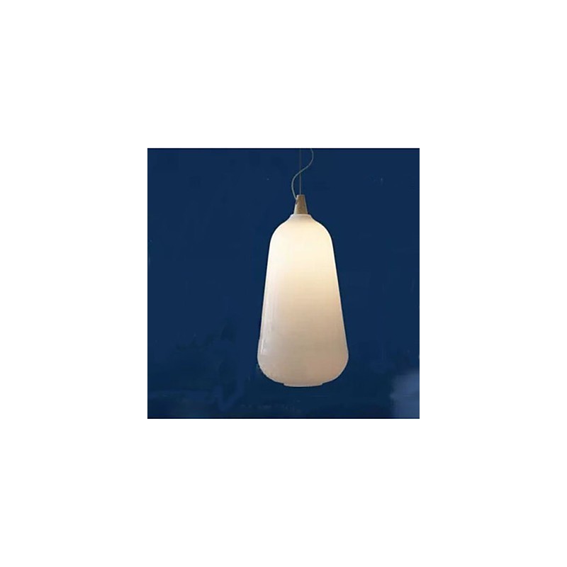 Lampada a sospensione in vetro bianco latte Natural Curve