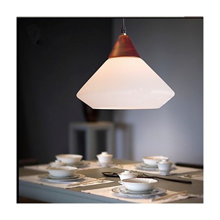 Lampada a sospensione semplice in metallo bianco e vetro bianco, 2 lampadine E26/E27