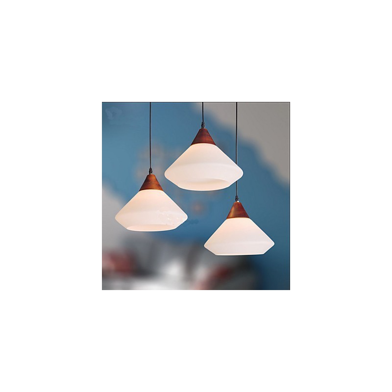 Lampada a sospensione semplice in metallo bianco e vetro bianco, 2 lampadine E26/E27