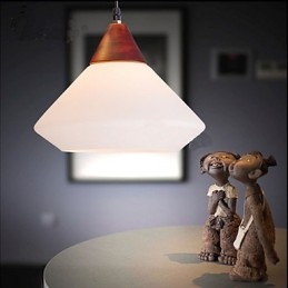 Lampada a sospensione semplice in metallo bianco e vetro bianco, 2 lampadine E26/E27