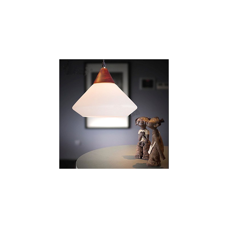 Lampada a sospensione semplice in metallo bianco e vetro bianco, 2 lampadine E26/E27