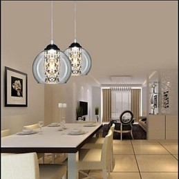 Lampada a sospensione a sfera in vetro, 3 luci, E12/E14, regolabile 100 cm