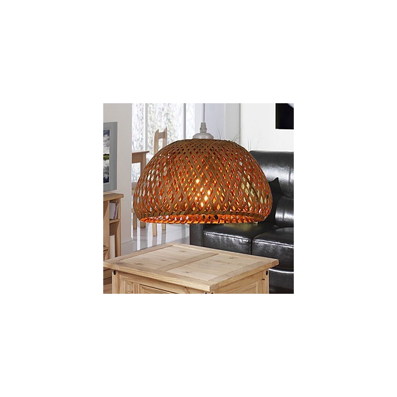 Lampada a sospensione da giardino stile country americano in legno/bambù