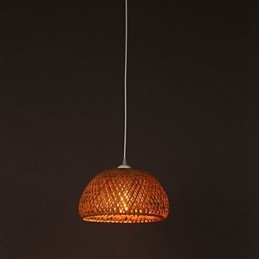 Lampada a sospensione da giardino stile country americano in legno/bambù