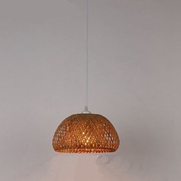 Lampada a sospensione da giardino stile country americano in legno/bambù