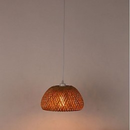 Lampada a sospensione da giardino stile country americano in legno/bambù