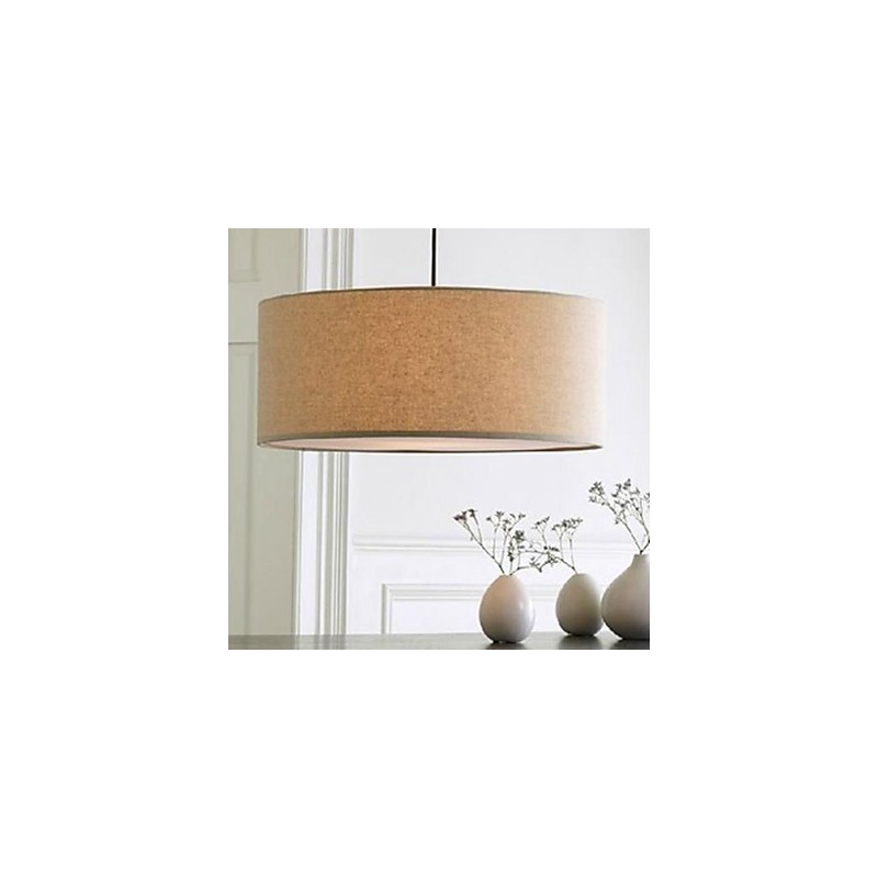 Lampada a sospensione vintage rustica country in tessuto giallo