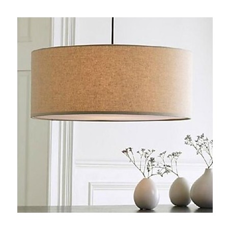 Lampada a sospensione vintage rustica country in tessuto giallo