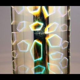 Lampada a sospensione cromata con incisione laser, 3 luci