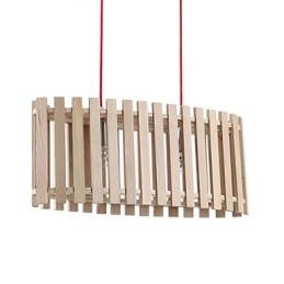 Lampada a sospensione mini moderna contemporanea in legno/bambù gialla, 3 luci E26/E27